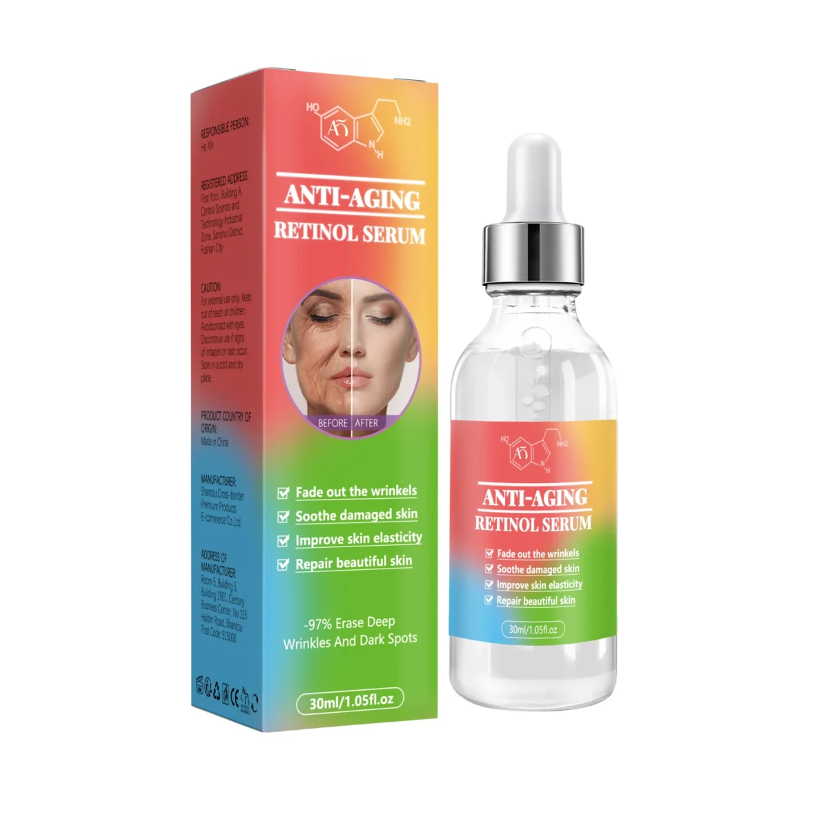 Facial care serum for reducing fine lines, moisturizing, wrinkle removal, facial skin care, Korean skin care 30g, - Image 6